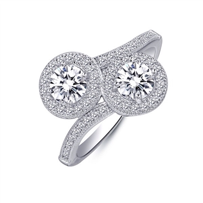 .925 Sterling Silver Double Halo Ring