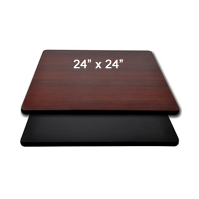 <b>SES</b> 24" x 24" Black & Mahogany Table Top