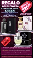 310211 CUPON DE REGALO PARA PERFUMES