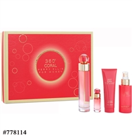 778114 Perry Ellis 360 Coral 4PCS Gift Set 3.4