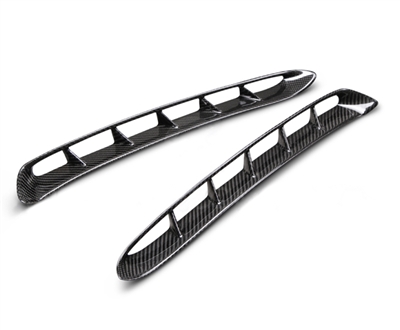 2015 - 2017 Ford Mustang GR Style Carbon Fiber Front Fender Vent Inserts - Anderson Composites