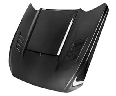 2018 - 2023 Ford Mustang AB Style Double Sided Carbon Fiber Ram Air Hood  - Anderson Composites