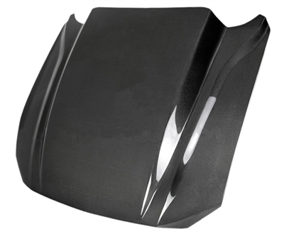 2018 - 2023 Ford Mustang 4" Cowl Double Sided Carbon Fiber Hood  - Anderson Composites