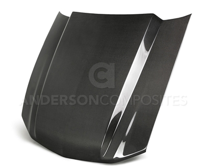 2010 - 2012 Ford Mustang 4" Cowl Carbon Fiber Hood - Anderson Composites