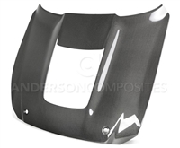 2020 - 2022 Ford Mustang Shelby / GT500 OEM Style Double Sided Carbon Fiber Hood - Anderson Composites