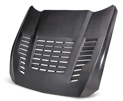 2024 - 2025 Ford Mustang GT4 Style Double Sided Carbon Fiber Hood  - Anderson Composites