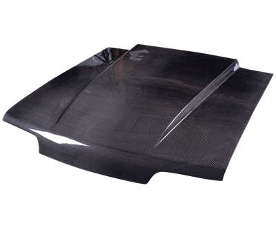 1987 - 1993 Ford Mustang 2" Cowl Carbon Fiber Hood - Carbon Creations