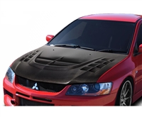 2006 - 2007 Mitsubishi EVO IX VT-X Style Carbon Fiber Hood - Carbon Creations