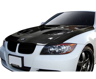 2006 - 2008 BMW 3-Series E91 GTR Style Carbon Fiber Hood - Carbon Creations