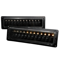 1988 - 1998 Chevy C/K Series LED Bumper Lights - Black