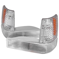 1993 - 1998 Jeep Grand Cherokee Bumper Lights + Corner Lights - Chrome