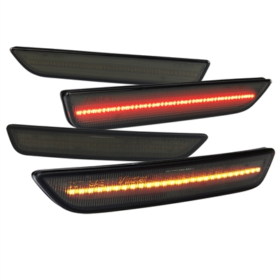 2013 - 2014 Ford Mustang LED Front + Rear Side Marker Lights - Smoke