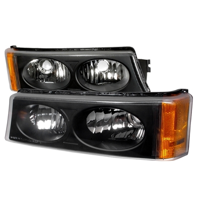 2003 - 2007 Chevy Silverado 3500 Bumper Lights - Black