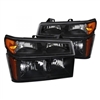 2004 - 2012 GMC Canyon Euro Style Headlights + Bumper Lights - Black