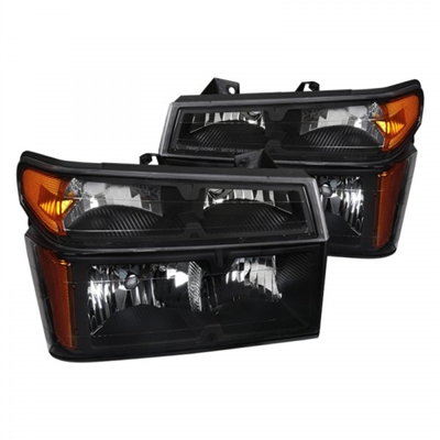 2004 - 2012 GMC Canyon Euro Style Headlights + Bumper Lights - Black