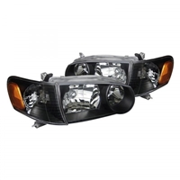 2001 - 2002 Toyota Corolla 1PC Euro Style Headlights - Black