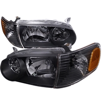 2001 - 2002 Toyota Corolla 1PC Euro Style Headlights - Black