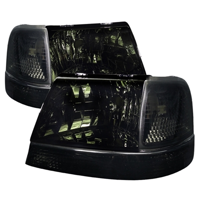 1998 - 2000 Ford Ranger Euro Style Headlights + Corner Lights - Smoke