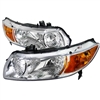 2006 - 2011 Honda Civic 2Dr Euro Style Headlights - Chrome