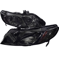 2006 - 2011 Honda Civic 4Dr Euro Style Headlights - Smoke