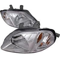 1999 - 2000 Honda Civic Crystal Headlights - Chrome