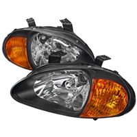 1993 - 1997 Honda Del Sol Euro Style Headlights - Black