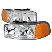 2000 - 2006 GMC Yukon Euro Style Headlights - Chrome