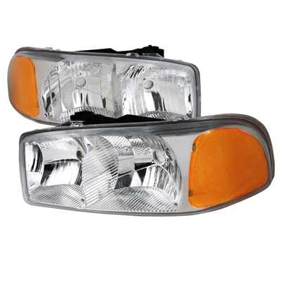 2000 - 2006 GMC Yukon Euro Style Headlights - Chrome
