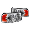 2002 - 2005 Dodge Ram 1500 Crystal Headlights - Chrome