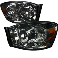 2006 - 2008 Dodge Ram 1500 Euro Style Headlights - Smoke