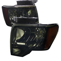 2009 - 2014  Ford F-150 Euro Style Headlights - Smoke