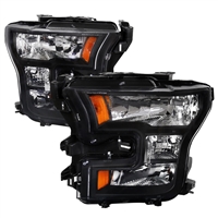 2015 - 2019 Ford F-150 Euro Style Headlights - Black