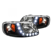 1997 - 2003 Ford F-150 1PC Euro Style DRL Headlights - Black