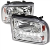 2005 - 2007 Ford Super Duty Euro Style DRL Headlights - Chrome