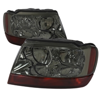 1999 - 2004 Jeep Grand Cherokee Euro Style Headlights - Smoke