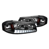 2000 - 2005 Chevy Impala Euro Style DRL Headlights - Black