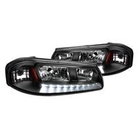 2000 - 2005 Chevy Impala Euro Style DRL Headlights - Black