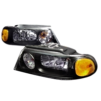 1998 - 2002 Lincoln Navigator Crystal Headlights - Black