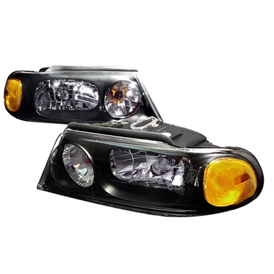 1998 - 2002 Lincoln Navigator Crystal Headlights - Black