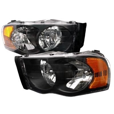 2002 - 2005 Dodge Ram 1500 Euro Style Headlights - Black