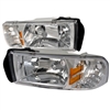 1994 - 2001 Dodge Ram 1500 Crystal Headlights - Chrome