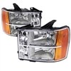 2007 - 2013 GMC Sierra Crystal Headlights - Chrome