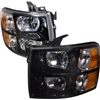 2007 - 2013 Chevy Silverado Crystal Headlights - Black