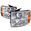 2007 - 2013 Chevy Silverado Crystal Headlights - Chrome