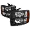 2007 - 2014 Chevy Silverado HD Crystal Headlights - Black
