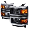2014 - 2015 Chevy Silverado 1500 Euro Style Headlights - Black