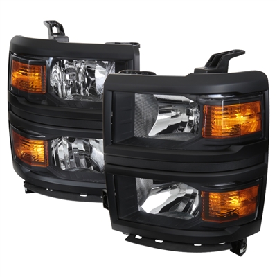 2014 - 2015 Chevy Silverado 1500 Euro V2 Style Headlights - Black