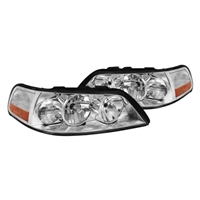 2005 - 2011 Lincoln Town Car Euro Style Headlights - Chrome