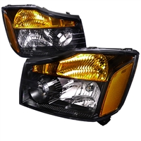 2004 - 2014 Nissan Titan Euro Style Headlights - Black