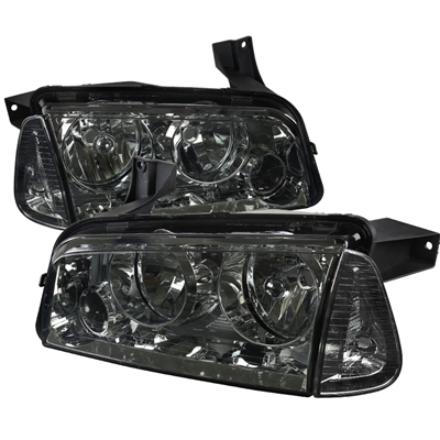 2006 - 2010 Dodge Charger Euro Style Headlights + Corner Lights - Smoke